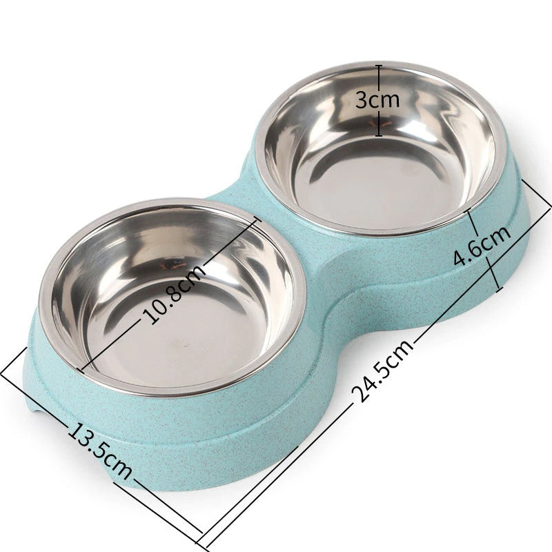 Double Stainless Steel Pet Feeding Bowls